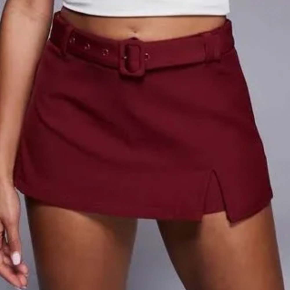Burgundy skort